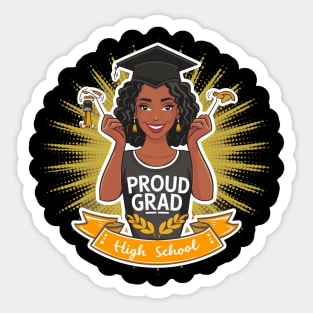 Proud Grad African American Woman Sticker